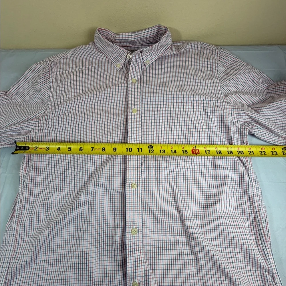 J. Crew Men's White, Red, and‎ Blue Plaid Shirt